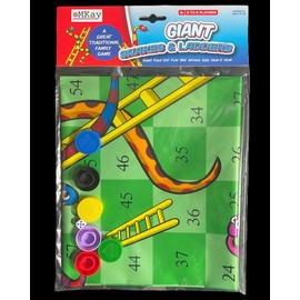 eMKay® Giant Snakes and Ladders Fold Out Play Mat Board Traditional Childrens Game (75cm x 75cm Approx Size)