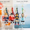 Cazcy Copa Mundial De Fútbol Estrella Llavero 4 Piezas Set