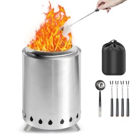 Tabletop Fire Pit Outdoor, Wood Pellet Table Top Firepit, 7 Inch Mini Fire Pit with Removable Ash-Pan, Firepit with Carry Bag for Outside Patio Camping Backyard Picnic