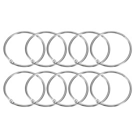 sourcing map 24Pcs 2 Inch Shower Curtain Rings Rustproof Metal Round Shower Hooks Snap Joint Design for Bathroom Shower Rod, Silver