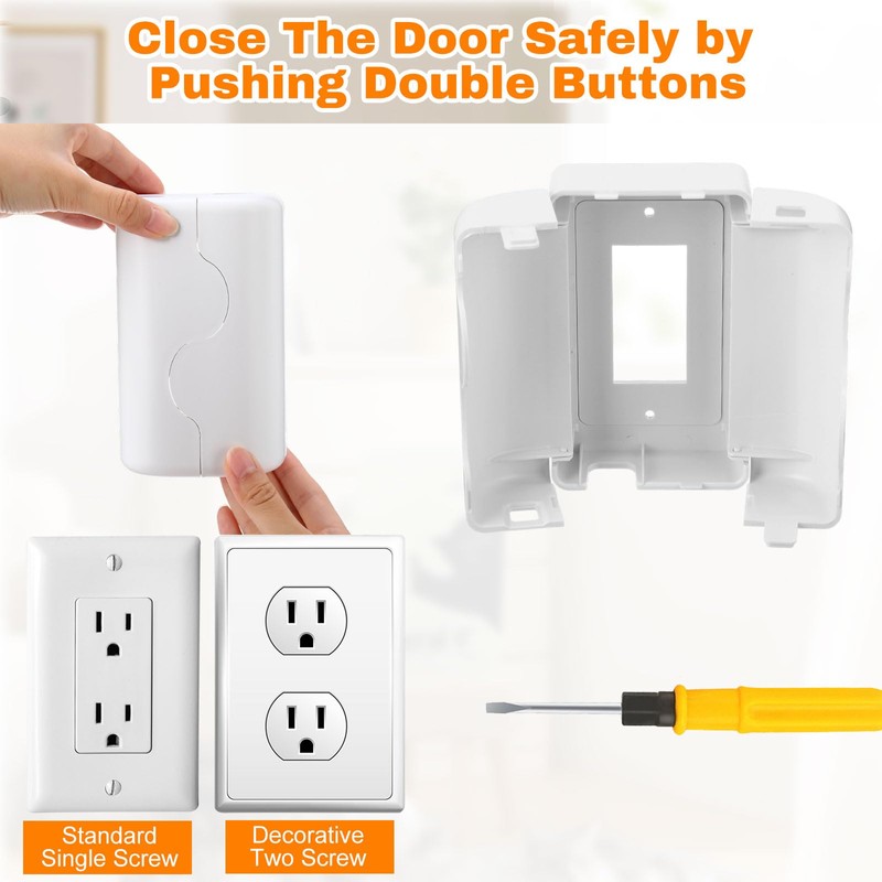 Tellegloww 4 Pack Safety Outlet Cover Box Wall Outlet Cover