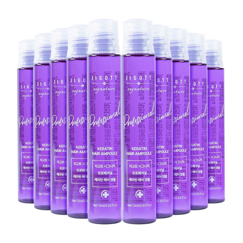 Jigott - Signature Professional Keratin Hair Ampoule13ml/0.43FL.OZ *10 EACH, Contains