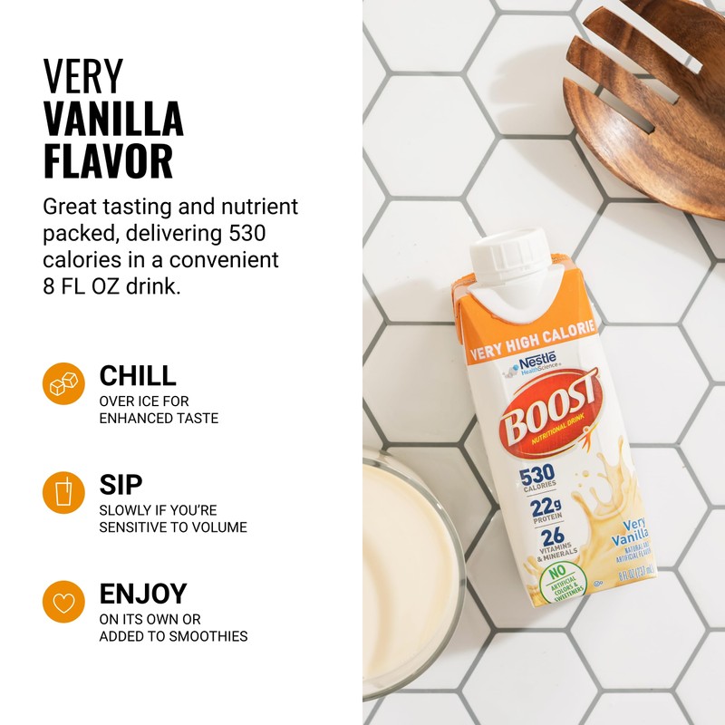 Boost Very High Calorie Vanilla Nutritional Drink – 22g Protein,