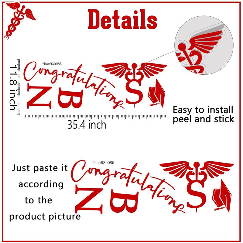 Congratulations BSN Wall Decal, Nurse Graduation Decorations, Nursing School Graduation
