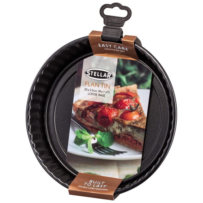 Stellar SB79 Non-Stick 8" Flan Tin with Fluted Sides and