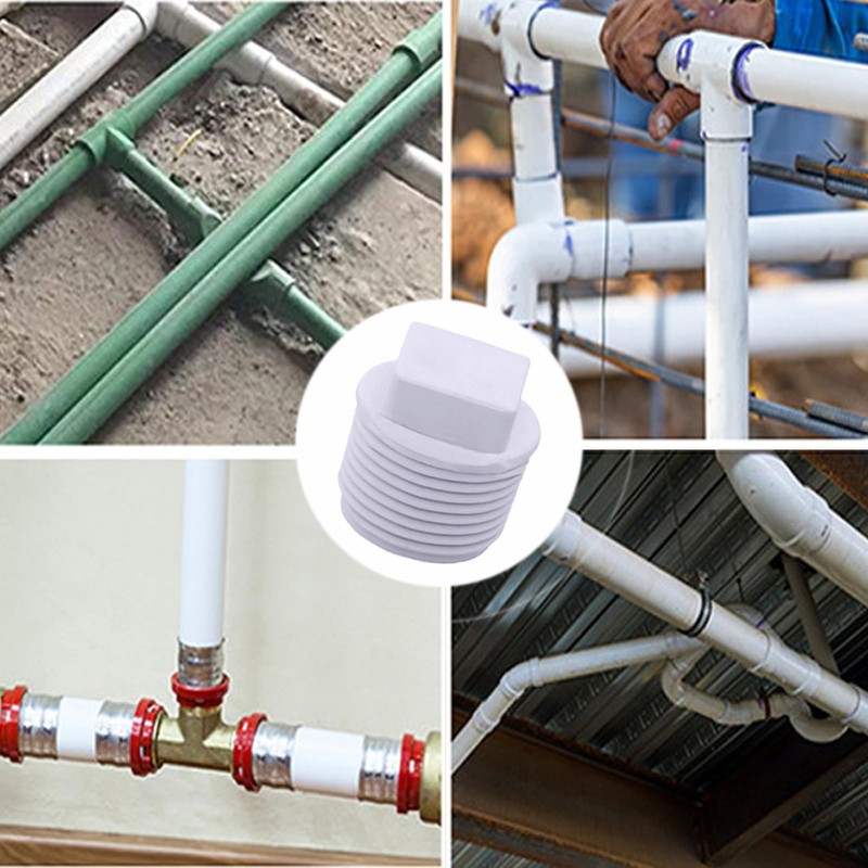20 Pack 1/2 Inch PVC Pipe Male Thread Plug, PVC