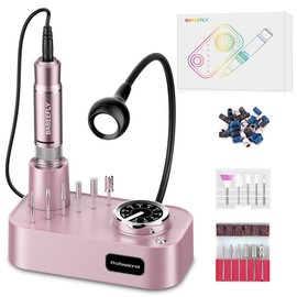 Pulidor de uñas profesional,taladro de uñas de 35000 RMP,incluye 6 cabezal de rectificado,36 banda abrasiva,máquina de pulido de uñas eléctrico