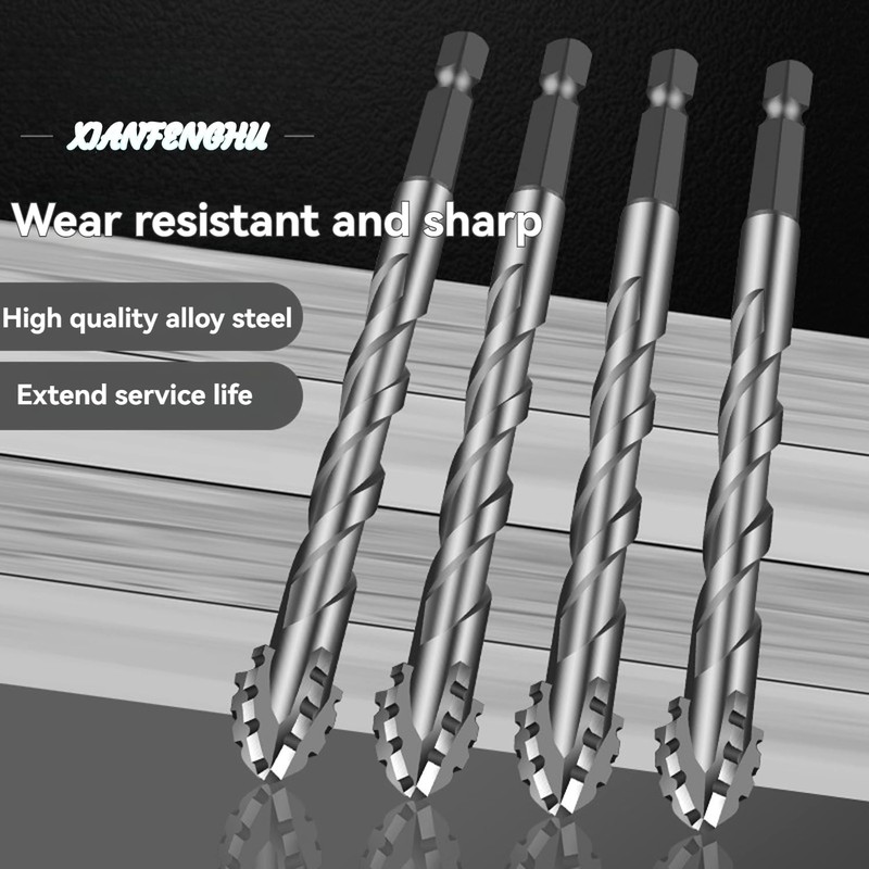 Upgraded Serrated Masonry Drill Bit, Concrete Drill Bit Set, Four