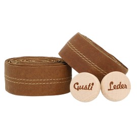 Gusti Kristina V Genuine Leather Handlebar Tape Bicycle 200 cm Grip Bar Tape Bicycle Accessories Road Bike with Cork Leather Strap Brown