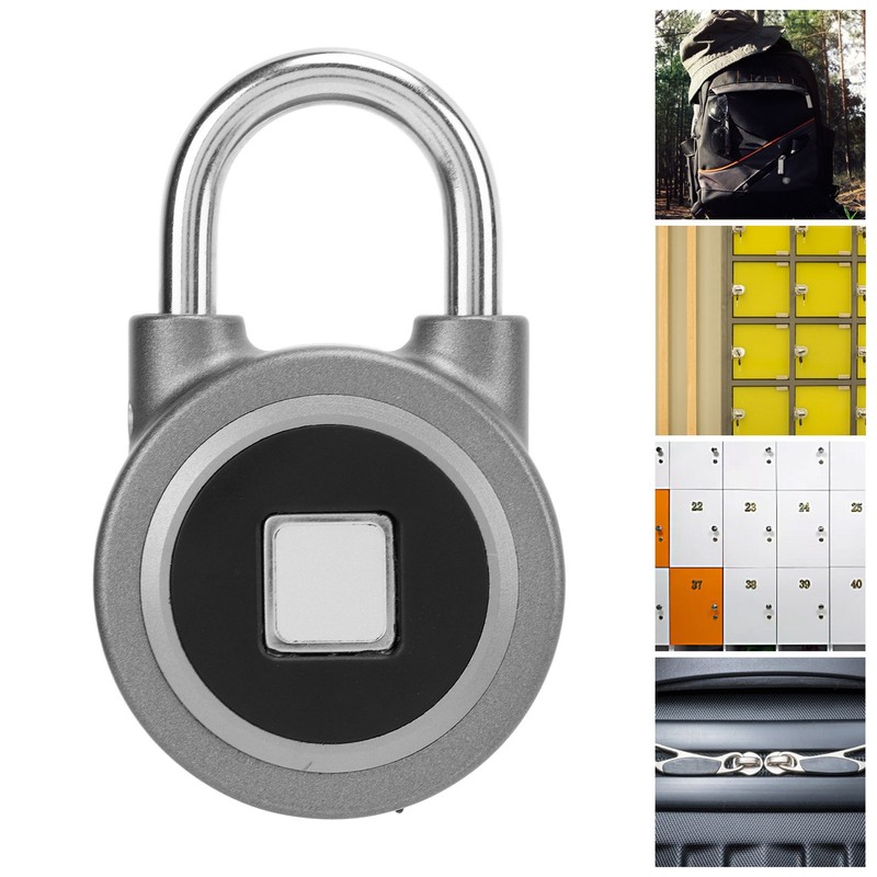 Fingerprint Padlock USB Charging Remote Authorization Unlocking Lock for Gym
