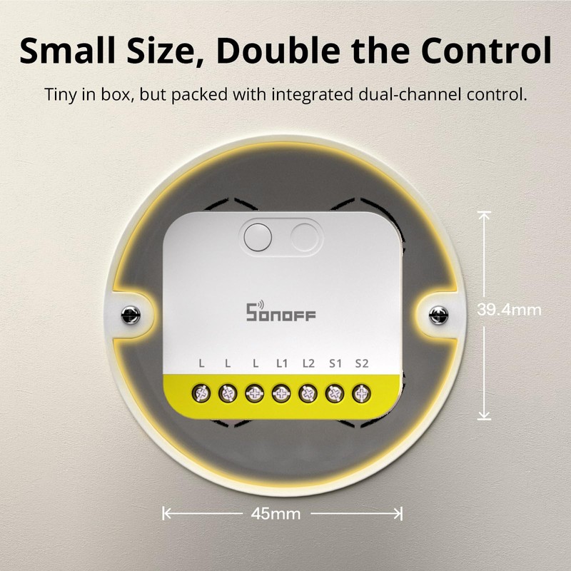 SONOFF MINI DUO-L Zigbee Smart Switch – No Neutral Wire,
