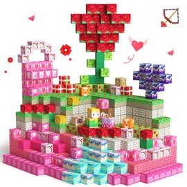 GobiDex Game-based Valentine’s Edition Heartsblock Magnetic Blocks Gift Toy Set in Romantic Packaging 100 PCS - Color: 500 PCS (100PCS *5)