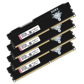 Yongxinsheng DDR3 32GB Kit (8GBx4) Desktop RAM 1600MHz PC3-12800 UDIMM Non-ECC Unbuffered 1.5V 2Rx8 Dual Rank 240 Pin CL11 PC Computer Memory Upgrade Module (Black)