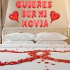 QUIERES SER MI NOVIA Balloons with 1000pcs Red Artificial Rose