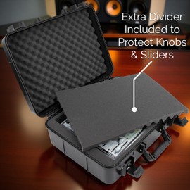 CASEMATIX 16" Hard Shell Audio Mixer Travel Case – Protective Carry Case Compatible with Behringer Xenyx X1204USB, 1204USB, 1202FX, 1202, 802, QX1202USB, 1002 Fits Models 14.5" x 10.5" x 4.5" MAX