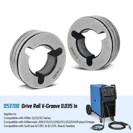2 Pack Drive Roll V-Groove .035" Fit for Miller Welder 22 32 52 Series Millermatic 200 210 212 250 251 252 DVI Pulser Vintage, Drive Roll Welding Kit Replace 053700