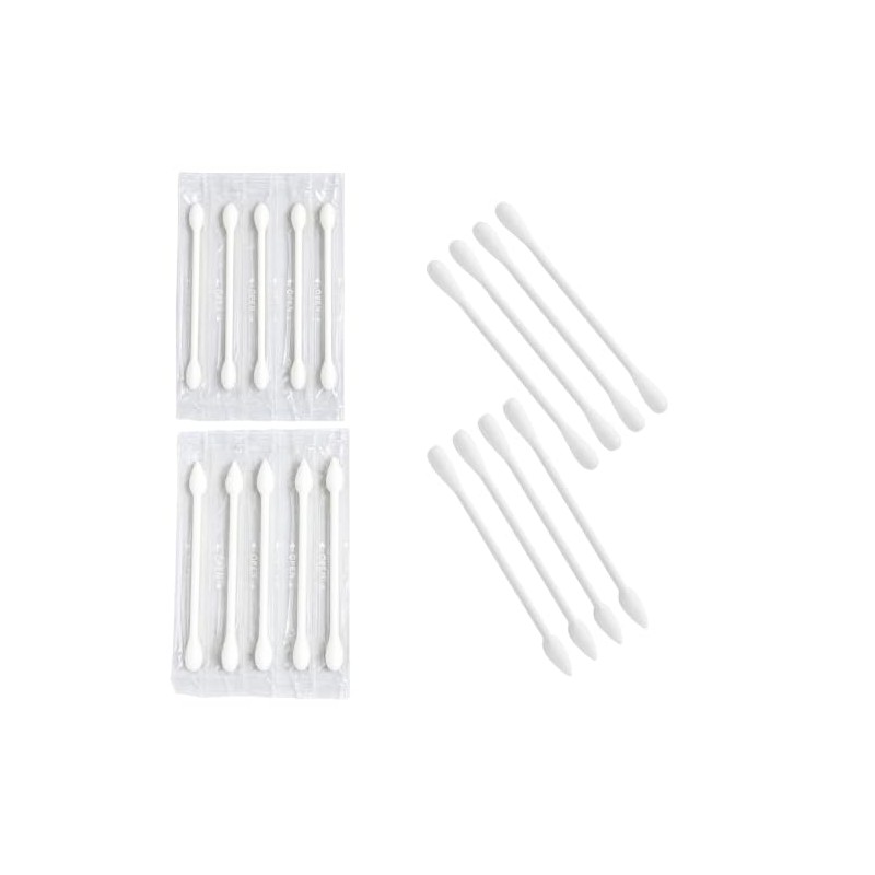 200 Pieces Biodegradable Cotton Buds, Double-Ended Cotton Swabs with Pointed