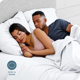 Bare Home King Flannel Pillowcase Set - 100% Cotton - Velvety Soft Heavyweight - Double Brushed Flannel (King Pillowcase Set of 2, White)