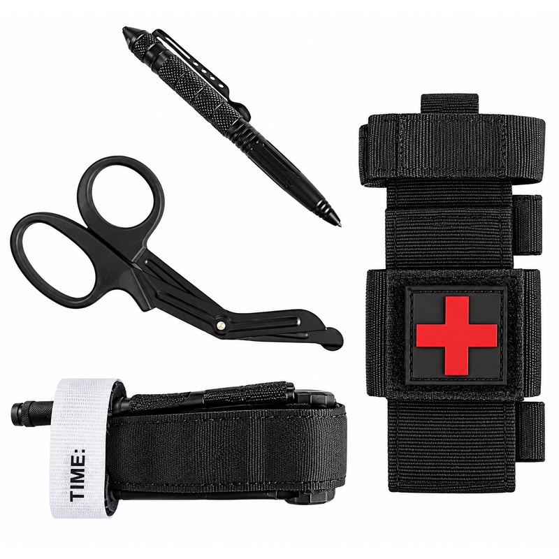 Tactical Tourniquet Emergency Set with Pen & Scissors – Portable