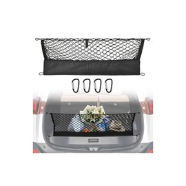 Envelope Style Trunk Cargo Net Compatible with Toyota RAV4 2013-2015 2016 2017 2018,Highly Elastic Trunk Cargo Net for SUV RAV4 Accessories, Upgraded Storage Bag & Heavy Duty Carabiners