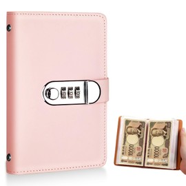 Mitoland 50 Pocket Piggy Bank with Key Password Lock Piggy Bank Piggy Bank with PU Leather Pink