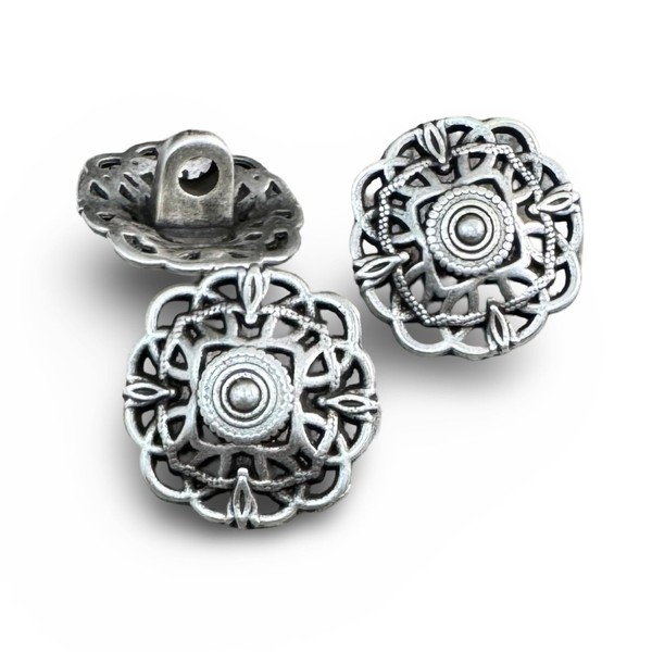 Pack of 10 Magical Silver Dirndl Buttons Metal 15 mm