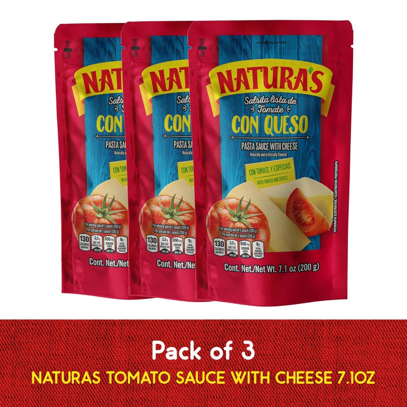 Natura's Cheese Pasta Sauce, 7.1oz. Pouch (Pack of 3)