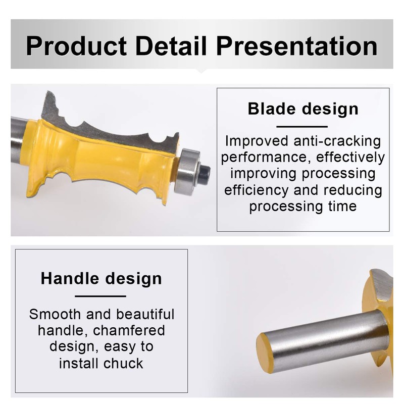 HOHXEN 2 Pcs 1/2" Shank Frame Crown Mitered Door &