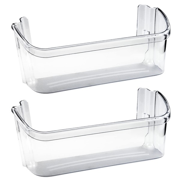 AMI PARTS 240363702 14.3in(L)×4.2in(W)×5.5in(H) Clear Refrigerator Door Bin Side Shelf for Frigi-daire, Ken-more Refrigerator - Replaces 240363704, 240363705, 240363708, AP2116106, PS430207 (2 Pack)