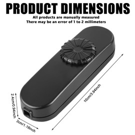 Pack of 2 Dimmer LED Dimmer Switches, 3-100 W, 220-240 V Cord Dimmer for LED Lamps, Dimming from 0% to 100% for Dimmable Incandescent Lamps, LED Lamps, Table Lamps and Floor Lamps, Black