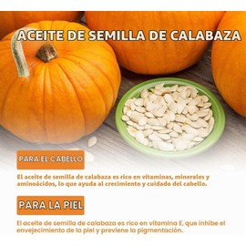 Aceite Capilar de Semillas de Calabaza, Nutre Suavemente, Deja un Aroma Sutil y Mejora el Aspecto del Cabello Seco y Dañado, de Textura Ligera, Apto para el Cabello y la Piel, 60 ml (2 pc)