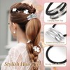 Yuanchu Pack of 4 Metal Hair Cuffs, Ponytail Hair Clip,