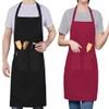 LEFUNDA® Pack of 2 Aprons, Waterproof Apron with 3 Pockets,
