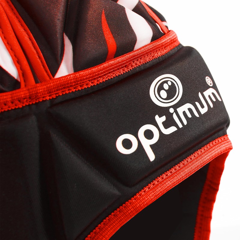 Optimum Unisex Senior Razor Headguard, Black/Red, Small