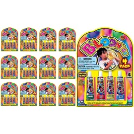 JA-RU Original Bloonies Plastic Bubbles Kids Toys(12 Pack, 48 Tube) Blow up Balloons w/Straw. Retro Classic Fidget Toy Pack. Bulk Party Favors & Birthday Party Supplies. 771-12A