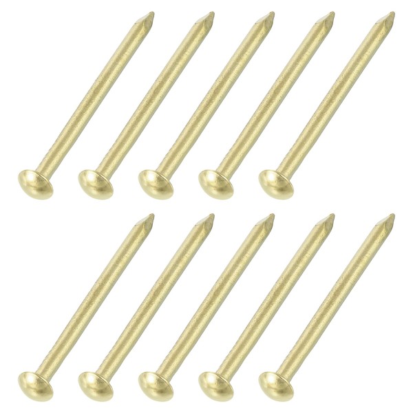sourcing map 25Pcs Small Hardware Nails, 4D x 1-1/2" Brass