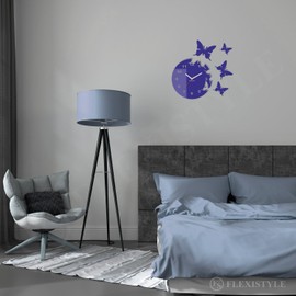 Round and modern butterfly wall clock with no tick sound