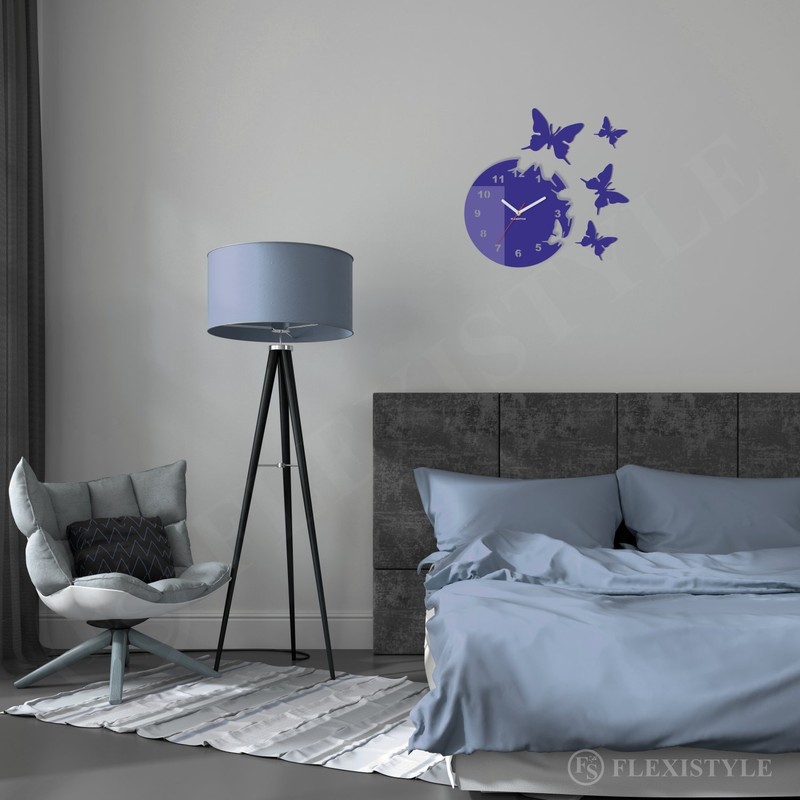 Round and modern butterfly wall clock with no tick sound