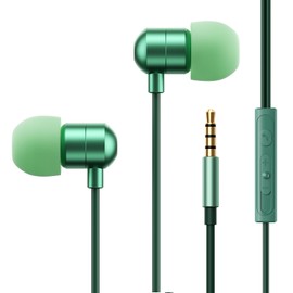 Earphones, Wired with Microphone, Tangle-Free Earphones, Earphones, Earphones, In-Ear Type, HIFI Sound Quality, Volume Adjustment, Deep Bass, Supports Calls, Teleworking, PC, PC, 0.14 inches (3.5 mm), 4 Poles, ctia Standard