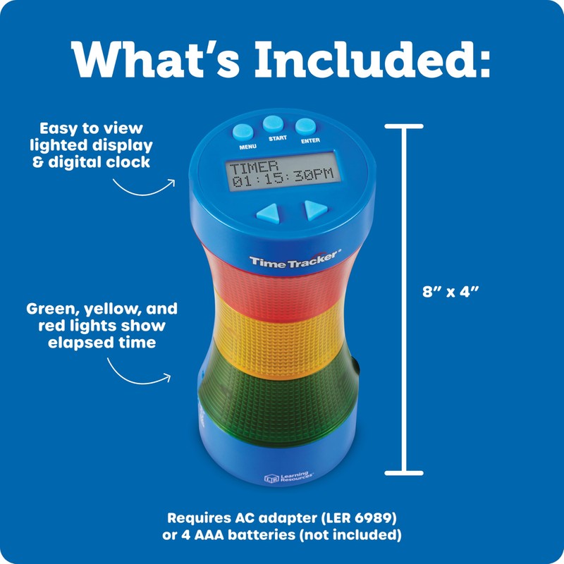 Learning Resources Time Tracker Visual Timer & Clock - 1