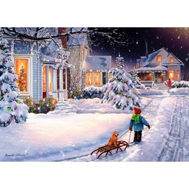 Christmas Night Christmas Cards - Box of 15 Cards & 16 Foil Lined Envelopes