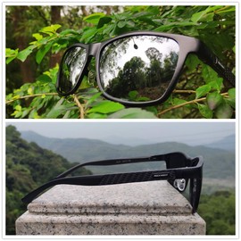 ROCKNIGHT HD Polarized UV Sunglasses for Men Silver Mirrored Sunglasses for Women Metal Square UV 400 Sunglasses Stylish