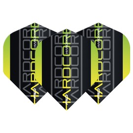 RED DRAGON Hardcore XT Yellow Triple Dart Flights - 4 Sets Per Pack (12 Flights in Total)