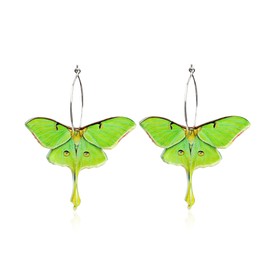 Anmpab Moth Butterfly Wing Drop Earrings Butterfly Fairy Dangle Drop Earrings Multicolored Butterfly Wing Hook Earrings (B)