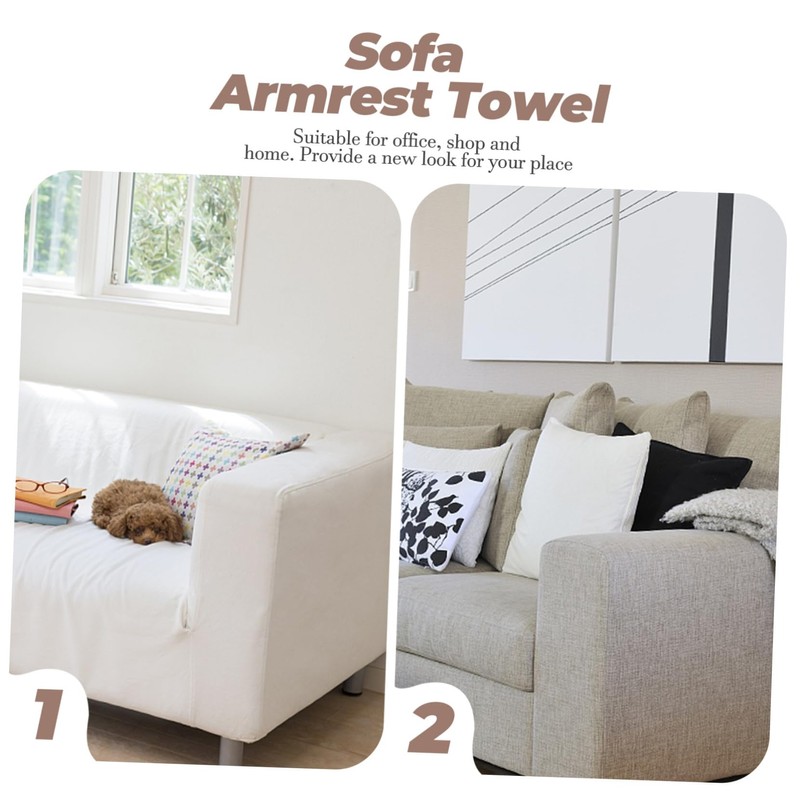 Zerodeko 2Pcs Elastic Sofa Armrest Cover Khaki Protector for Couch