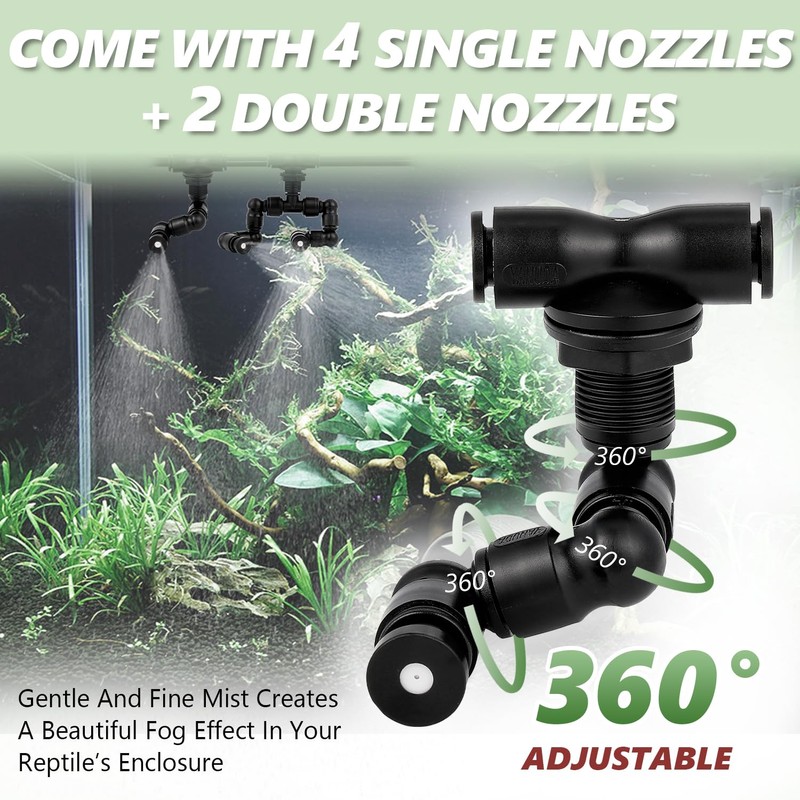 LANUEVA Reptile Humidifier, Quieter Mister Fogger for Terrarium with 4