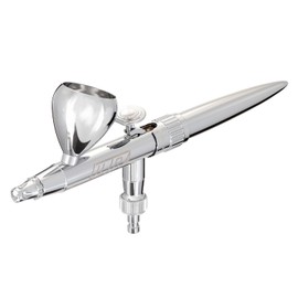Harder & Steenbeck Aerógrafo ULTRA 2024 – Juego de pintura de doble acción de ingeniería alemana con alimentación por gravedad – Boquilla autocentrante de 0,45 mm – Taza de pintura de 5 ml – 120231