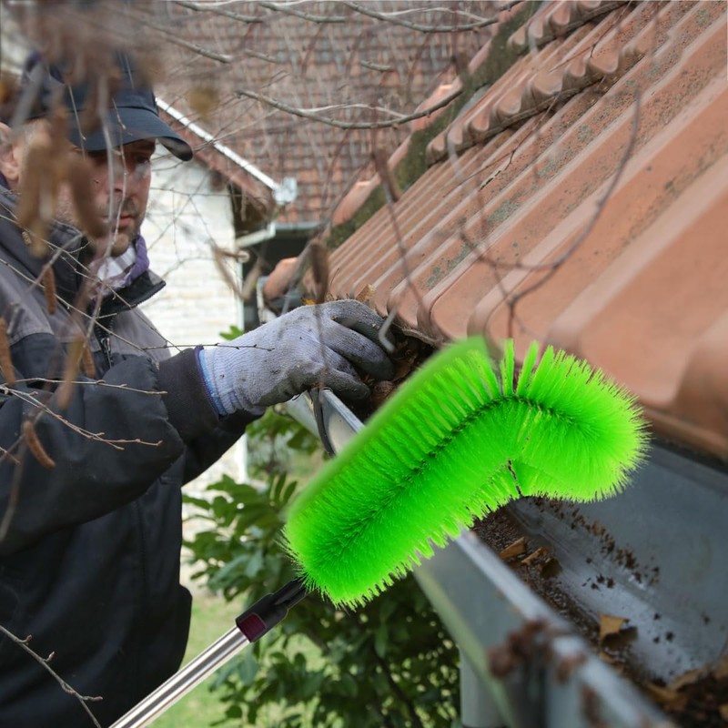 2 Pcs Gutter Cleaning Brush Roofing Tool Rain Gutter Guard