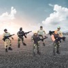 6PCs Movable Military Soldier Police Models with Joint and Weapons