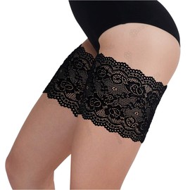 Bandas Antirozaduras para Muslos. Ideal para Vestidos, Faldas y Shorts sin Irritaciones en Las Piernas, Negro, Extra Grande